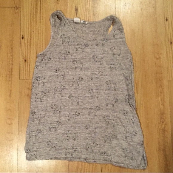 Artisan Ny French Bull Dog Print Tank Sz Xs linen - Picture 2 of 8